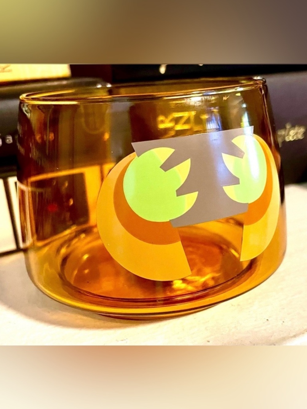 Star Wars Grogu Hands Amber Orange Glass by JoyJolt Candle Votive Drinking Glass